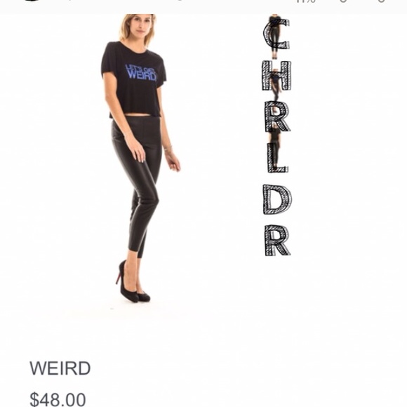 Chrldr Let's get Weird Black Crop Top nwt bold crop top - Picture 4 of 4